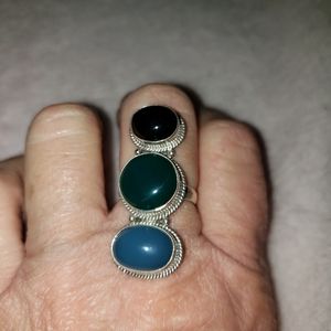 SS multi stone brand new ring